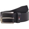 Tommy Hilfiger Cintura Uomo Denton 3,5 cm Cintura in Pelle, Blu (Space Blue), 95 cm