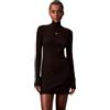 Calvin Klein LS Woven Label 2x2 Rib Mini Dres Lv047e204g Vestiti Donna