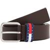 Tommy Jeans Uomo Cintura Ryan 3,5 cm Cintura in Pelle, Marrone (Dark Brown), 100 cm