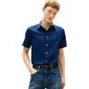 Tommy Hilfiger Uomo Camicia Linen Blend Solid Maniche Corte, Bianco (White), XS
