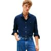 Tommy Hilfiger Camicia da Uomo in Maglia piqué Leggera MW0MW41690 L/S, Blu, M, Blu (Indaco Heather), M