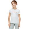 Calvin Klein Bambina T-Shirt Maniche Corte Script Logo Slim in Cotone, Avorio (Pearl 12-1304 TCX), 10 Anni