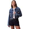 Calvin Klein Denim Cropped Trucker Blue Carol Lv047f681g Giacche Donna