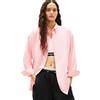 Tommy Jeans Camicia da Donna Tjw Ovs Popeline DW0DW22218 L/S Camicette, Rosa (Tropical Blush/Stripe), S