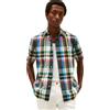 Tommy Hilfiger Camicia Flex Pop Multi Check SS RF MW0MW43087, Bianco, M