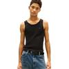 Tommy Jeans Uomo Canotte Confezione da 2 Rib con Scollo Rotondo, Nero (Black/Black), M