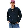 Tommy Hilfiger Uomo Cardigan Giacca in Maglia Textured con Colletto a Polo, Blu (Desert Sky), XXL