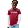 Tommy Hilfiger Bambino T-Shirt Maniche Corte Monotype Print Graphic con Scollo Rotondo, Rosso (Rich Cherry), 92