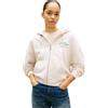 Tommy Hilfiger Donna Felpa con Cappuccio e Cerniera Script Zip Terry in Cotone, Avorio (Heather Oatmilk), S