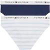 Tommy Hilfiger Bambina Slip Confezione da 2 Bikini Print con Fascia con Logo, Multicolore (Breton Blue/Preppy Navy), 8-10 Anni