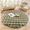 DSAoTeng Tappeto rotondo shaggy, grande, morbido, a pelo corto, assorbe l'acqua, antiscivolo, per bagno, camera da letto, camera dei bambini, soggiorno, arredamento moderno (verde avocado, 40 cm)