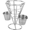 TOPINCN Espositore per patatine fritte per buffet coni snack patatine fritte con piattini singoli/doppi Double Cup Design a cono