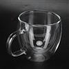 Haofy Tazze da Caffè in Vetro, Tazze in Vetro Trasparente, Tazze da Caffè Espresso in Vetro a Doppia Parete con Manico, per Acqua Potabile, Cappuccino, Moka, Latte, Bevande Calde(150ml)