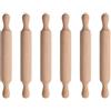 Manillefu Mini mattarelli in legno, 6 mattarelli per bambini, 14 x 2 cm, mini mattarelli in legno per appiattire l'argilla modellabile
