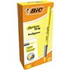 BIC Highlighter Grip Penne Evidenziatore Gialle, Tecnologia Anti-Essiccazione e Punta a Scalpello per Tratti Spessi e Sottili, Confezione Da 12