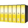 Esselte DOX 2 - 6 Registratori con custodia A4 e meccanismo a leva, Raccoglitori con leva formato Protocollo (23x33cm) con Dorso da 8 cm, Giallo, 85 x 352 x 288 mm, Conf.da 6 pezzi, D26206