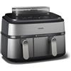 Philips NA555/00 Friggitrice ad Aria doppio cestello con cottura a vapore, 5000 series, 9 litri, 19 metodi di cottura, App per ricette"