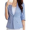 Generisch Blazer da Donna con Maniche 3/4 in Lino e Cotone, Slim Fit, Blazer Corto con Tasche, Blazer Monocromatico Temperamento, Blazer a Un Bottone, Blazer Semplice e Versatile, Revers, Giacca da