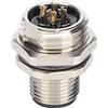 Fafeicy Connettore M12 Impermeabile 4 Pin IP67 per Montaggio Pannello Ottone Nichelato 4A 250V Filettatura M16