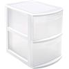 DRW Cassettiera 2 cassetti PVC Bianco e traslucido 28.5x39x40 cm