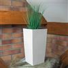 WELL HOME MOBILIARIO & DECORACIÓN Vaso alto per fiori con vaso interno, grande vaso per esterni/interni, in plastica opaca, per terrazza, giardino o soggiorno, resistente ai raggi UV, 42 x 22 cm, bianco
