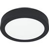 Eglo Fueva 6 Plafoniera a LED, rotonda, lampada da soffitto in plastica di colore nero e bianco, luce bianca calda e fredda, IP44, diametro 16,5 cm