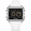 Forrader Orologio digitale quadrato da uomo con numeri grandi, quadrante grande, orologio da polso per uomo e donna, impermeabile, LED, unisex, elettronico, con sveglia, data, cronometro, Cinturino