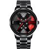 Stylebest Orologio Sportivo da Uomo Orologio da Ruota per Auto Impermeabile Orologio in Acciaio Inossidabile con Design a Ruota Cava 3D (1#08)