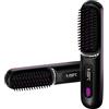 ZVD Mini Spazzola per Capelli Senza Fili Elettrica, Anti-Scottatura con Display a LED Ricaricabile, Piastra Capelli Lisci, Spazzola da Viaggio, per Tutti I Tipi di Capelli (Nero)