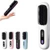 ZVD Mini Spazzola per Capelli Senza Fili Elettrica, Anti-Scottatura con Display a LED Ricaricabile, Piastra Capelli Lisci, Spazzola da Viaggio, per Tutti I Tipi di Capelli (Bianco)