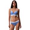 Calvin Klein Donna Slip Taglio Bikini con Fascia con Logo, Blu (Blue Descent), S