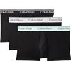 Calvin Klein Uomo Pantaloncino Boxer Low Rise Confezione da 3 con Fascia con Logo, Nero (Black Bodies W/Black/Light Cast/Fe), S