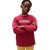 Tommy Hilfiger Bambino Maglietta Maniche Lunghe Monotype Print in Cotone, Rosso (Rich Cherry), 92
