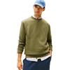 Tommy Jeans Uomo Felpa Regular Fit Flag Fleece Scollo Rotondo, Verde (Dark Greenery), M