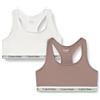 Calvin Klein Bralette da Bambina, 2 Pezzi, G80G800742, Bianco (Brightwhite/Dustedfox), 12-14 Anni