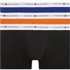 Tommy Hilfiger Uomo Pantaloncini Boxer Confezione da 3 con Fascia con Logo, Nero (Reg Blu/Bon Org/Blk), XL