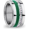 BERING, Set di Anelli Intercambiabili da Donna, in Argento e Verde con L'Esclusivo Sistema Twist & Change, Ganges