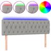 vidaXL Testiera LED Grigio chiaro 160x7x78/88 cm Tessuto