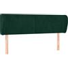 vidaXL Testiera con orecchie verde scuro 147x23x78/88 cm in velluto