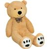 TEDBI XXL grande orsacchiotto di peluche in tessuto coccoloso orsacchiotto animale S01, Colore:Marrone chiaro, Taglia:5XL - 240cm