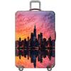YJSZY Coprivaligia Elastico Spesso,Stampa 3D Effetto Crepa Dorata Luggage Cover,Lavabile,Antigraffio,Antipolvere,Coprivaligia Da Viaggio,Bambini,Adulti,Copri Valigia Grande (Paesaggio,XL(29-32inch))