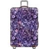 YJSZY Copri Valigia 18-32 Pollici,Spesso Lavabile Coprivaligia Con Fiori,Coprivaligie Per Valigie,Elastico,Antigraffio,Antipolvere,Luggage Cover Universale Per Trolley Da Viaggio (Viola,XL(29-32inch))