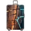 YJSZY Coprivaligia Elastico Spesso,Stampa Effetto Crepa Dorata Luggage Cover,Lavabile,Antigraffio,Antipolvere,Coprivaligia Da Viaggio,Bambini,Adulti,Copri Valigia Grande (VenatureDdel Legno,XL(29-32inch))