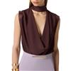 ELISABETTA FRANCHI TOP IN GEORGETTE DI VISCOSA - CA13461E2 - cacao