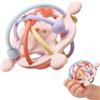 WFKKMEQ Giocattoli Sonaglio Dentizione Neonato, Sensoriali Giocattoli Silicone Palla da Massaggia Gengive Gioco Sensoriale Montessori in Silicone Alimentare Regalo per Bambino(Rosa)