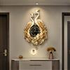 QIUHTR Orologio da Parete Decorativo 3D a Forma di Pavone con Luce LED,Orologio da Parete Creativo di Lusso per Ingresso,per Soggiorno,Camera da Letto e Sala da Pranzo(Gold B,30 * 70cm)