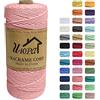 Uiopa Corda macramè da 2 mm x 200 m, 3 fili di cotone naturale, corda di cotone macramè colorata per appendere piante da appendere alla parete, decorazione per la casa e progetti artigianali