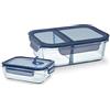 Barazzoni Spa, Set 2 Pezzi Contenitori, Ml 930, 370, Vetro Borosilicato