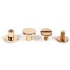 Hilitand 10 Set di Viti a Bottone in Ottone Massiccio, Rivetti in Ottone, per Cintura Rivetti in Pelle Fai da Te, Oro (5/6,5/8 mm)