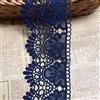 Little lane lace Rivestimento in pizzo anelastico per ricamo a corona Europa da 9 cm di larghezza, abbigliamento/accessori da sposa per tovaglia per tenda. (2 cantieri in un pacchetto) (blu navy)